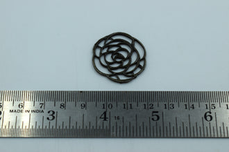 Trendy Black Metal Rose Charm (10 Pc)