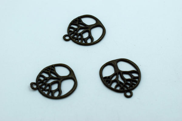 Tree Of Life Black Metal Charm (10 Pc)