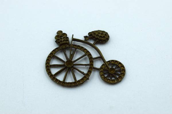 Fancy Black Metal Cycle Charm (10 Pc)