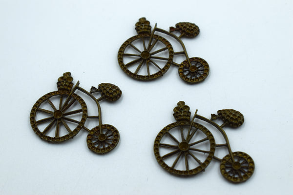 Fancy Black Metal Cycle Charm (10 Pc)