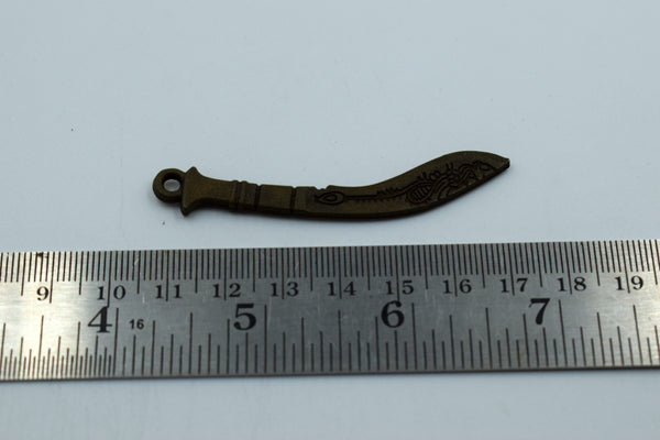 Sword Black Metal Charm (10 Pc)