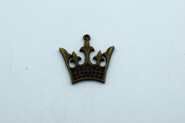King Crown Black Metal Charm (10 Pc)