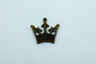 King Crown Black Metal Charm (10 Pc)