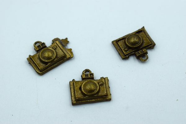 Black Metal Camera Charm (10 Pc)