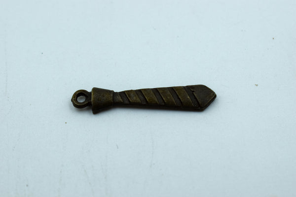 Necktie Black Metal Charm (10 Pc)