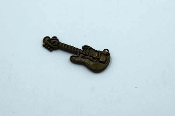 Cute Guitar Black Metal Charm (10 Pc)