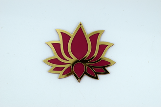 Pink Color Mirror Cutting Acrylic Lotus 3 in (10 Pc)