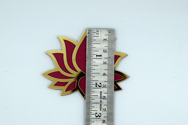 Pink Color Mirror Cutting Acrylic Lotus 3 in (10 Pc)