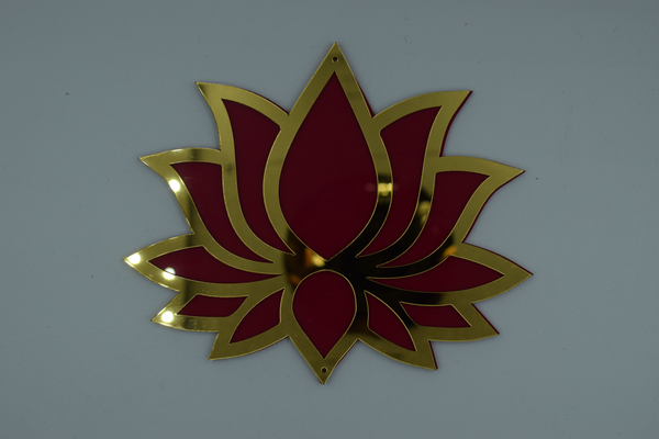 Pink Color Mirror Cutting Acrylic Lotus 4 in (10 Pc)