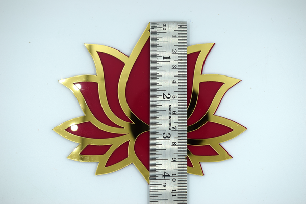 Pink Color Mirror Cutting Acrylic Lotus 4 in (10 Pc)
