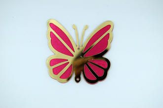 Pink Color Acrylic Butterfly 3 in (10 Pc)
