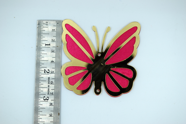 Pink Color Acrylic Butterfly 3 in (10 Pc)