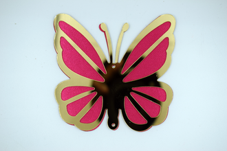 Pink Color Acrylic Butterfly 4 in (10 Pc)