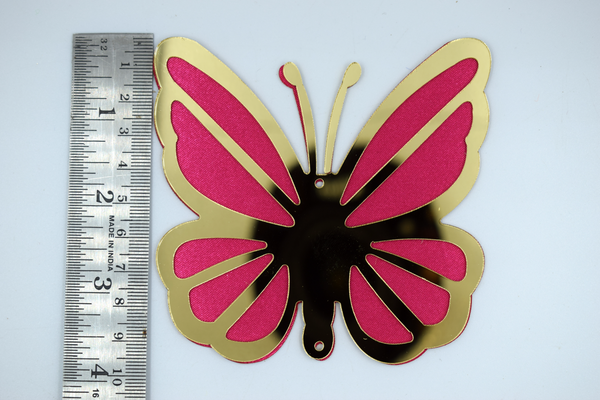 Pink Color Acrylic Butterfly 4 in (10 Pc)