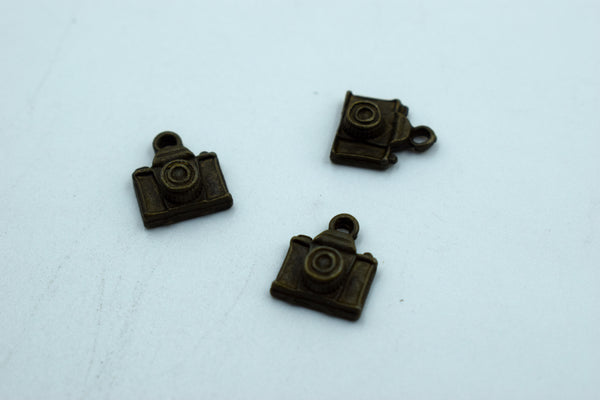 Cute Tiny Camera Black Metal Charm (10 Pc)