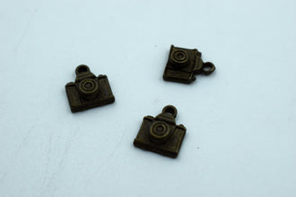 Cute Tiny Camera Black Metal Charm (10 Pc)