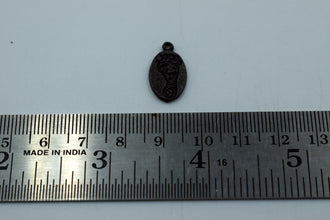 Black Metal Charm With Baby Foot Impression (10 Pc)