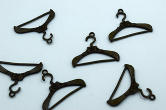 Hanger Shape Black Metal Charm (10 Pc)