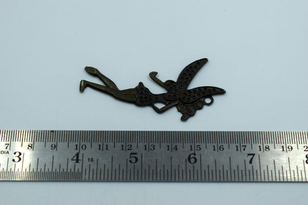 Fairy Black Metal Charm (10 Pc)
